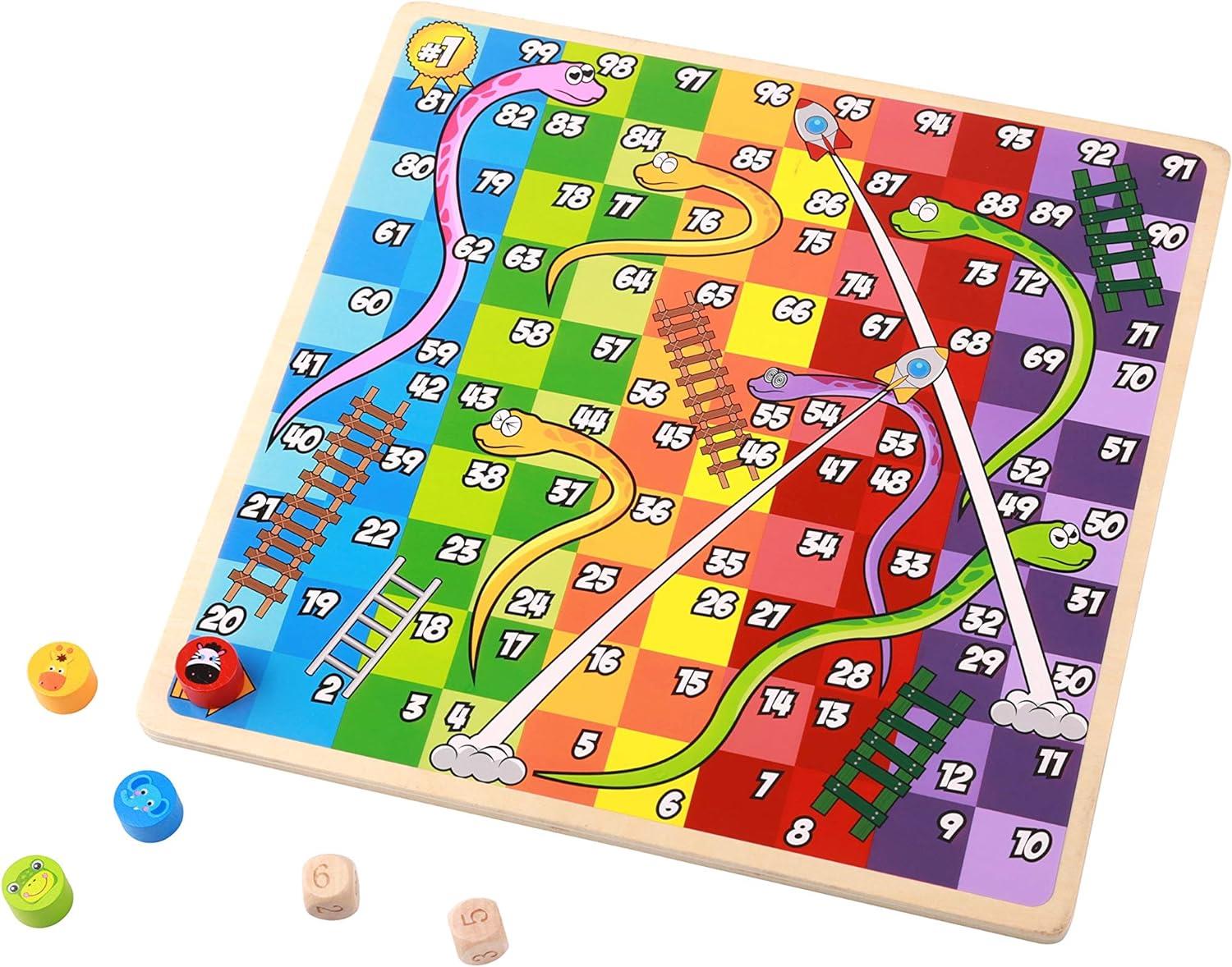 Wooden 2 in 1 Ludo/Snakes And Ladders