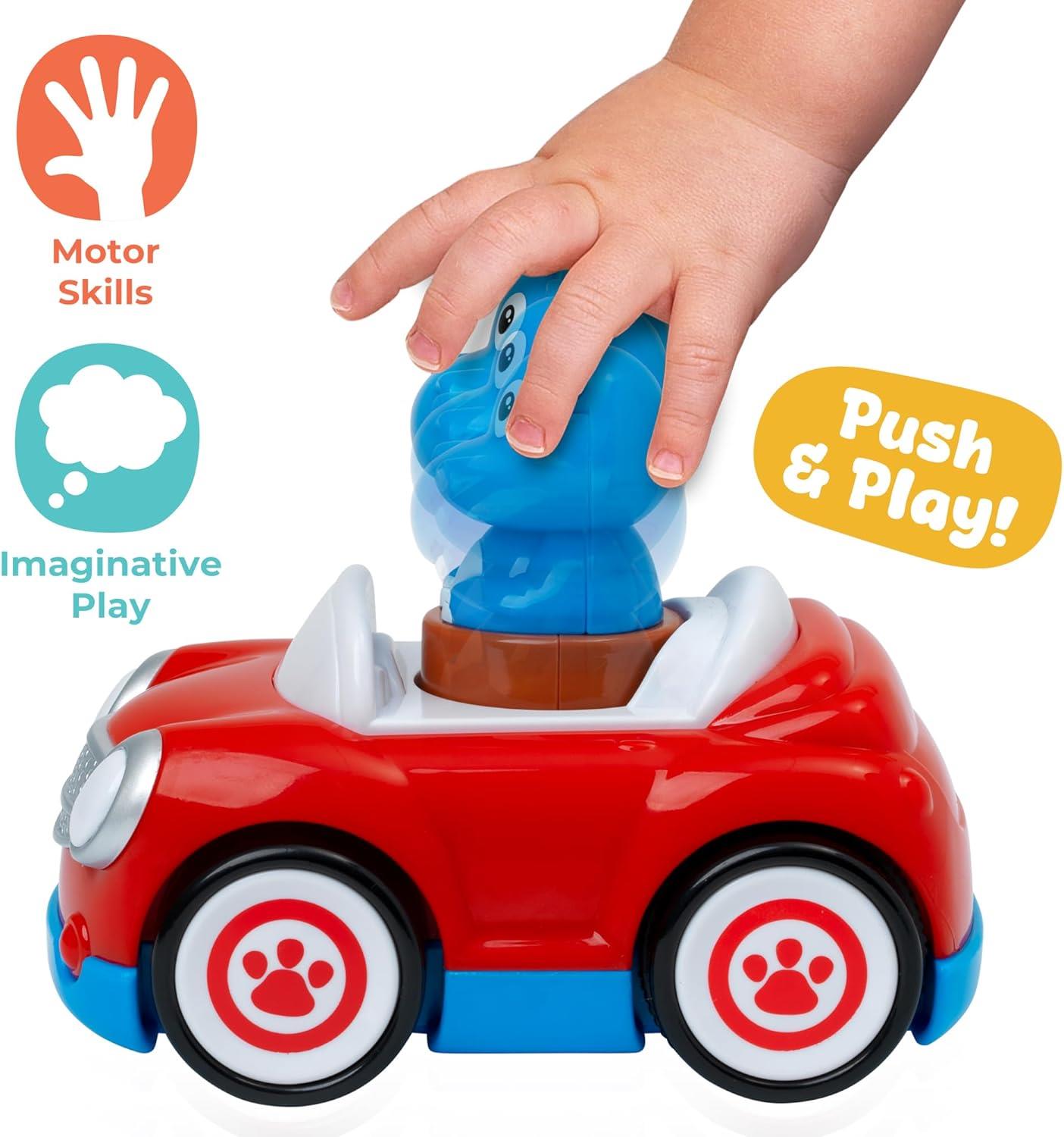 Play Tots - Push & Go Racer | Press the animal and watch the racer zoom! Encourages crawling and first steps | Baby and Toddler Toys