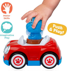 Play Tots - Push & Go Racer | Press the animal and watch the racer zoom! Encourages crawling and first steps | Baby and Toddler Toys