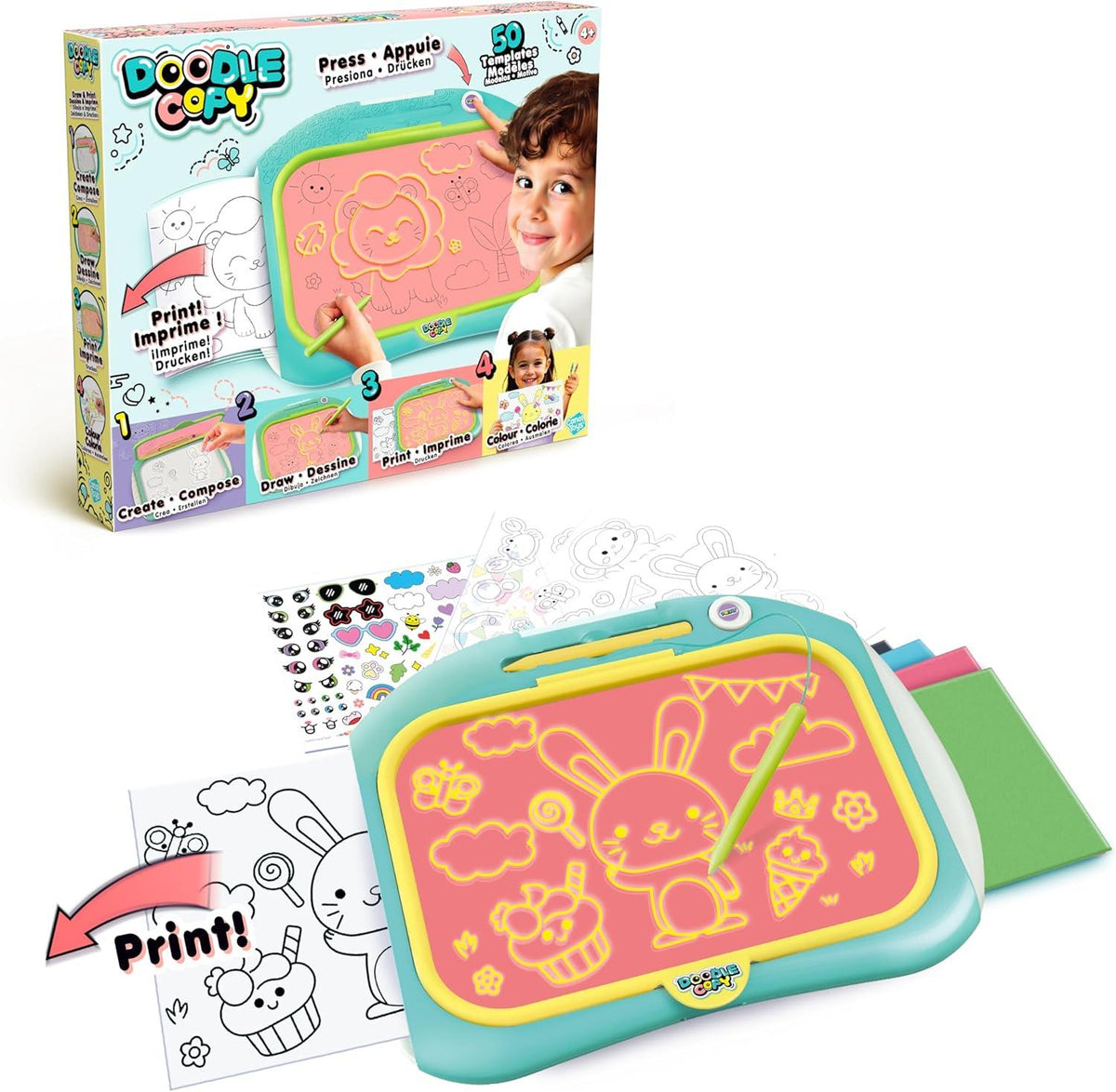 Doodle Copy Draw & Print – Kids Doodle Board that Prints Your Designs! Create Colouring-In Templates and Drawings for Endless Creative Fun for Children Aged 4 and Up