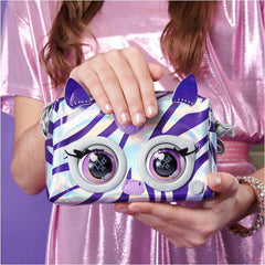 PURSE PETS METALLIC MAGIC ZEBRA SHOULDER BAG