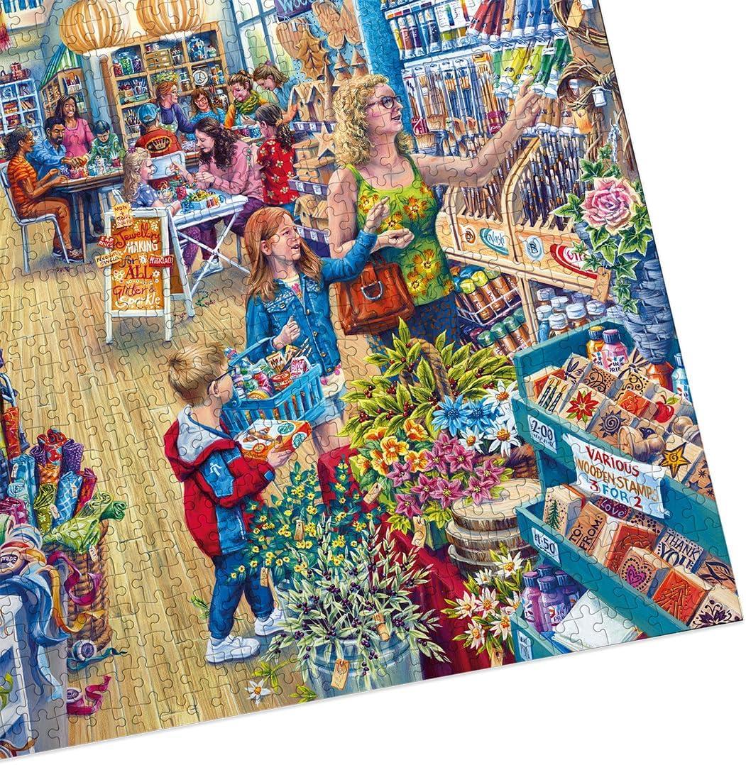 Gibsons Crafters Paradise 1000 Piece Jigsaw Puzzle for Adults Beautiful Colourful Art Craft Hobby Shop Sustainable Premium
