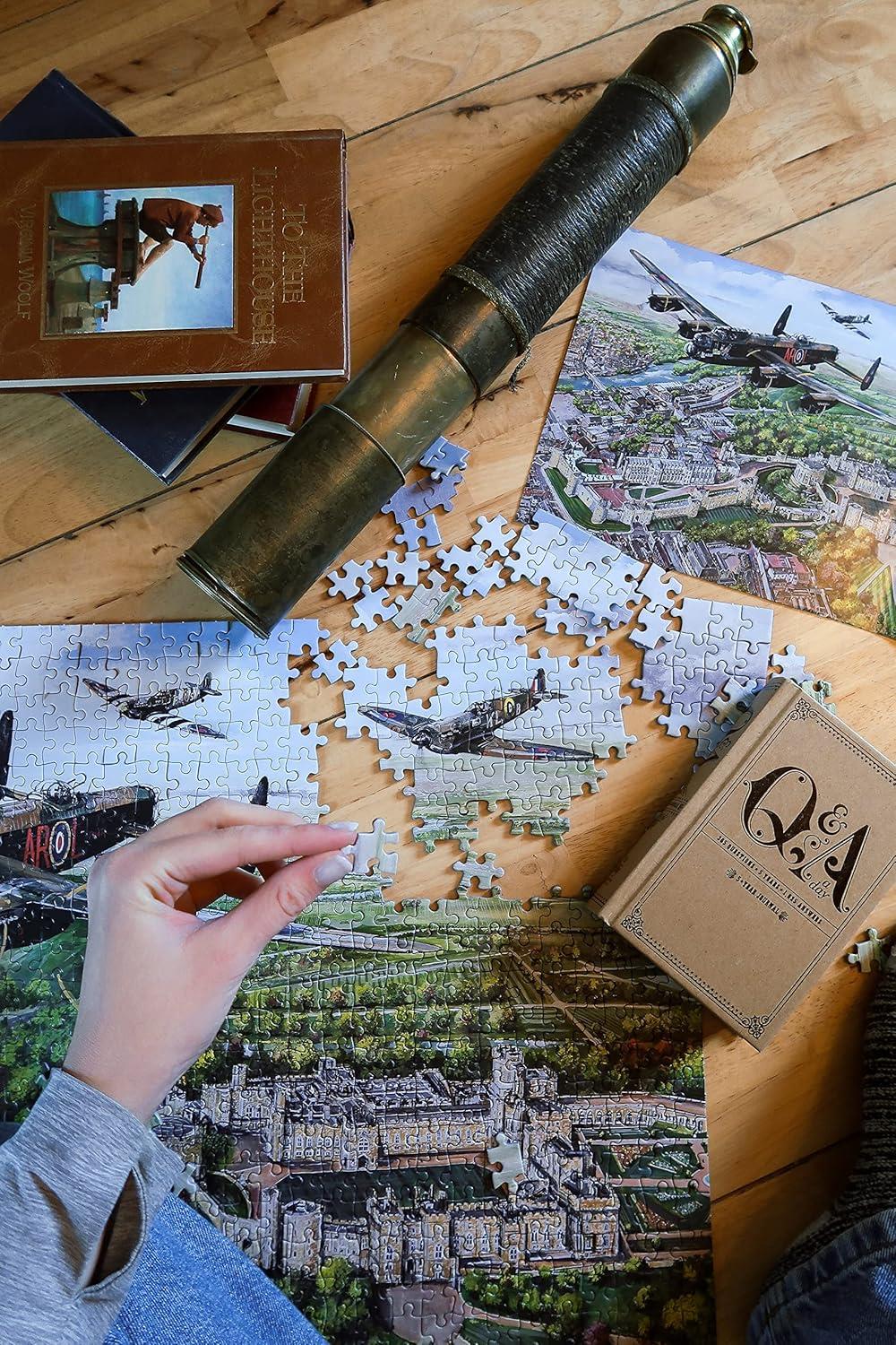Gibsons Wings Over Windsor 1000 Piece Jigsaw Puzzle Military Warplanes Artwork Sustainable Jigsaw Puzzle for Adults Teens | Premium 100% Recycled Board | Great Gift | Gibsons Games