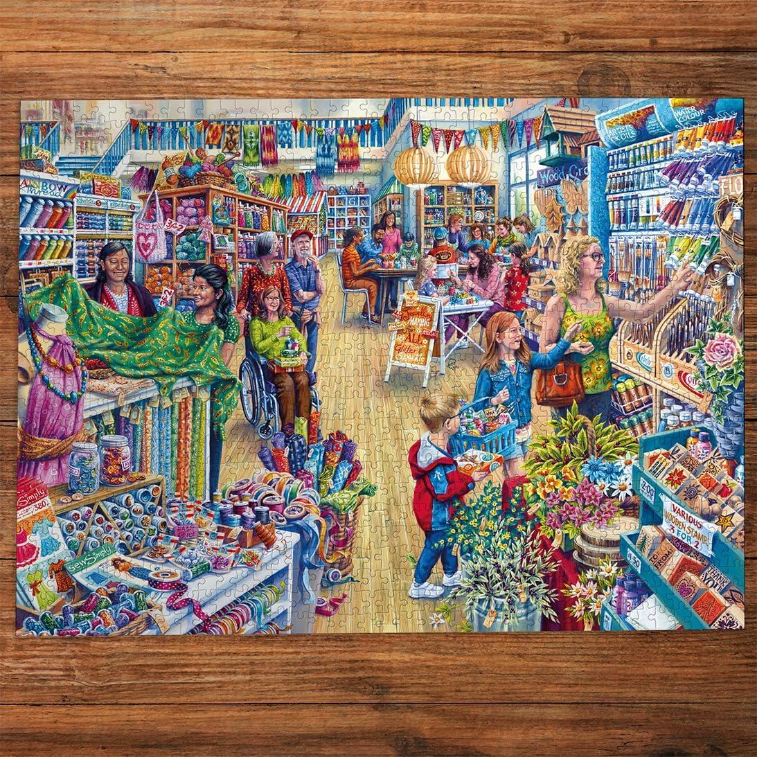 Gibsons Crafters Paradise 1000 Piece Jigsaw Puzzle for Adults Beautiful Colourful Art Craft Hobby Shop Sustainable Premium