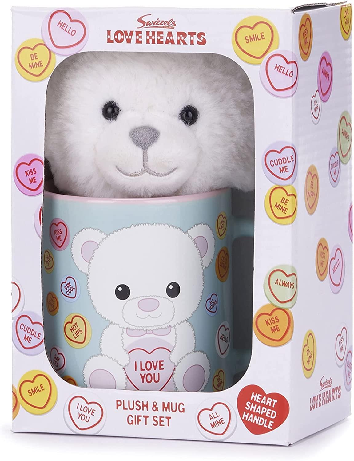 LOVE HEARTS I LOVE YOU BEAR MUG AND PLUSH GIFT SET