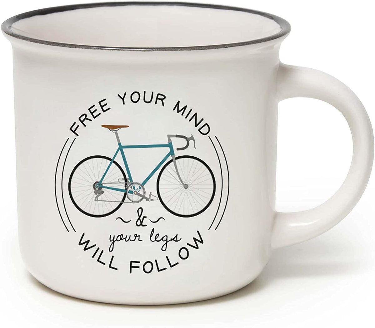 NEW BONE CHINA PORCELAIN MUG - CUPPUCCINO - BIKE LOVER