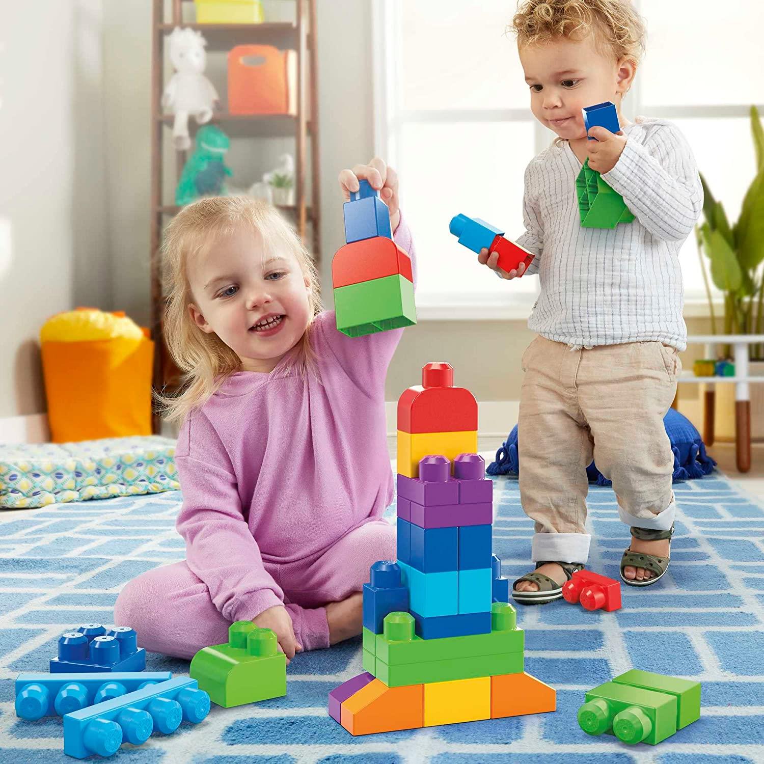 MEGA BLOCKS 60 PIECE BIG BUILDING BAG BLUE