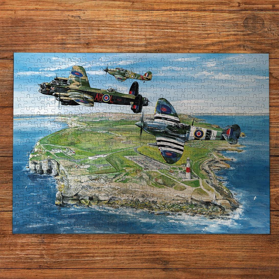 Gibsons Wings Over Portland 500 Piece Jigsaw Puzzle Military History War Planes Artwork Sustainable Jigsaw