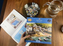 Gibsons Port Isaac 500 Piece Jigsaw Puzzle – Coastal Cornwall Harbour Scene by Terry Harrison – Traditional British Landscape Puzzle