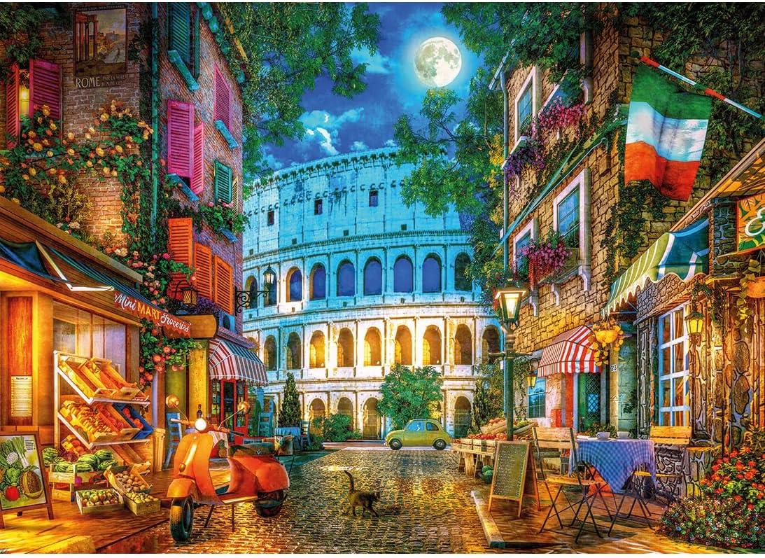 Gibsons Games | The Colosseum by Moonlight | 1000 Piece Jigsaw Puzzle for Adults | Rome | Sustainable Premium