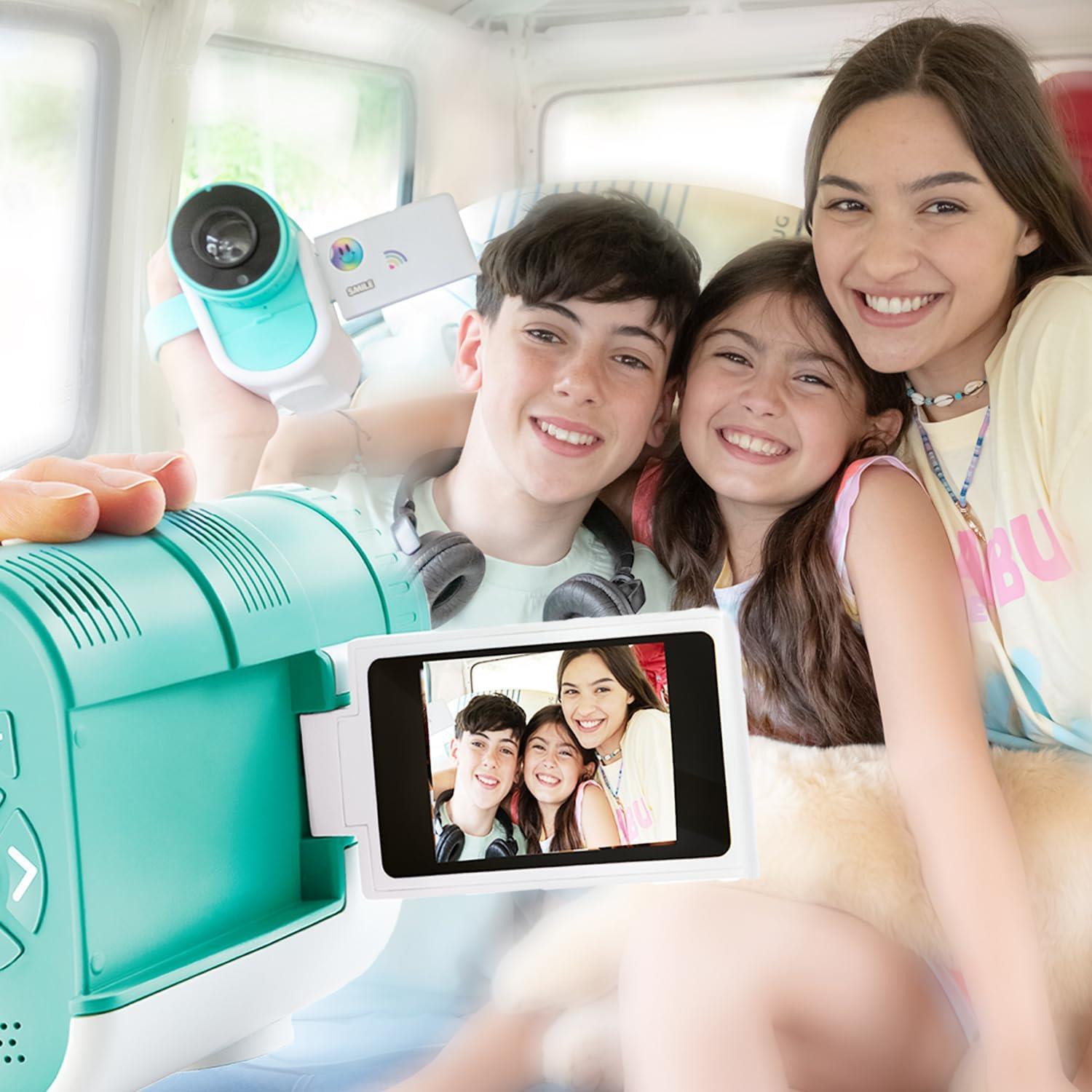 Photo Creator Camera Projector – Kids HD Video & 48MP Photo Camera with WiFi Casting from Smartphone, 2.4" Screen & Projector up to 90" – Fun Gift for Kids & Families- 16GB SD Card & Stickers