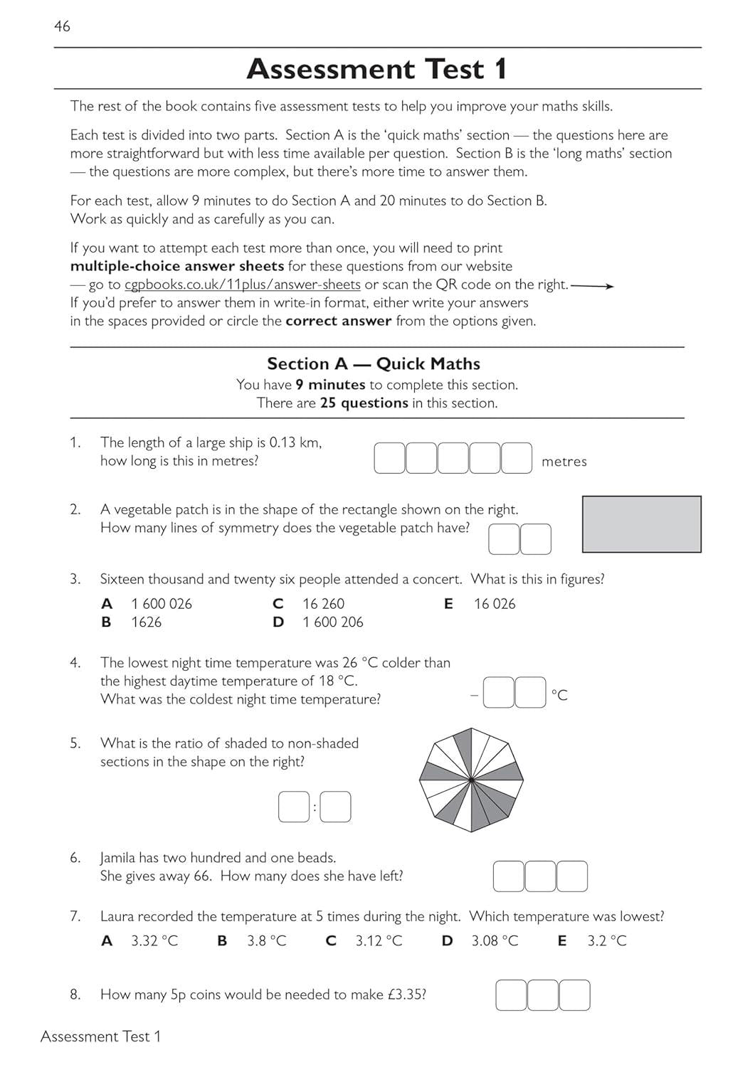 11+ CEM MATHS PRACTICE BOOK AND ASSESSMENTS TESTS AGE 8-9