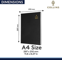 A4 WEEK TO VIEW WITH APPOINTMENTS 2023 BLACK