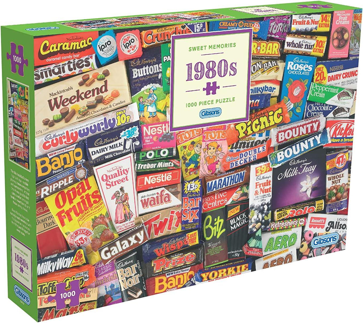 Gibsons 1980s Sweet Memories | 1000 Piece Jigsaw Puzzle Sustainable Puzzle