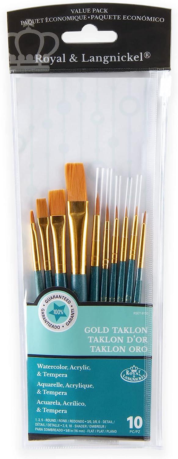 10 PIECE GOLD TAKLON BRUSH SET