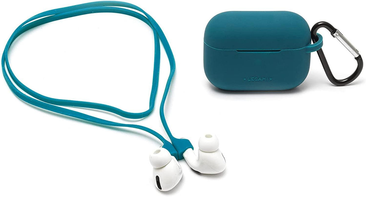 CASE AND CORD SET FOR AIRPODS - AIR 'N GO - PETROL BLUE