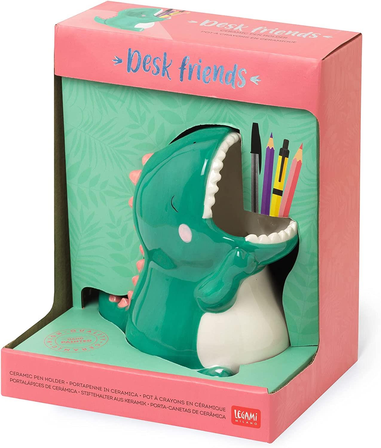 CERAMIC PEN HOLDER - DESK FRIENDS - DINO