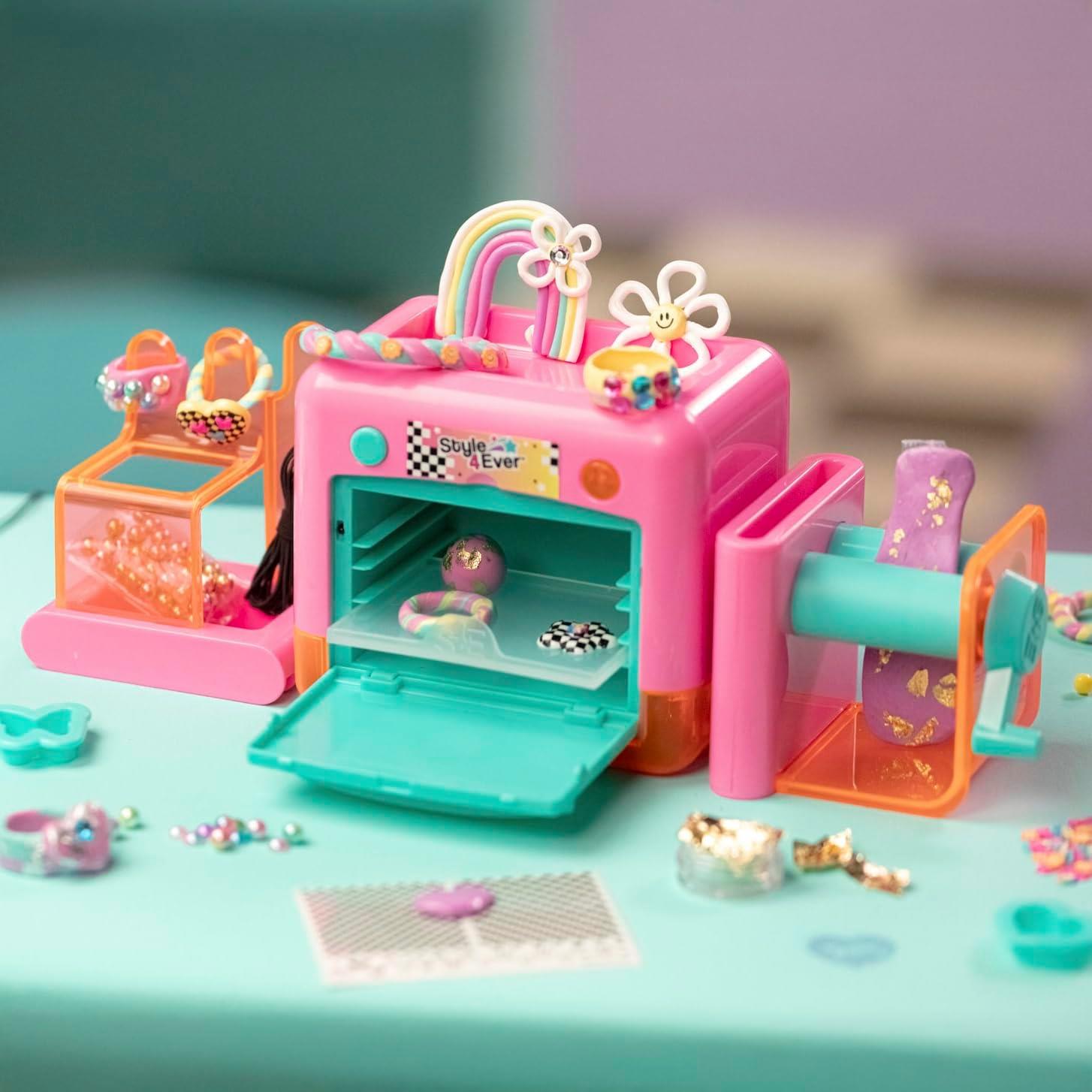 Style 4 Ever Magic Clay Jewellery Maker – Quick-Curing Clay Jewellery Kit for Kids Aged 8+ – Bake Creations in Under 3 Minutes with Safe Oven – Includes Gems & Tools to Make 20+ Pieces