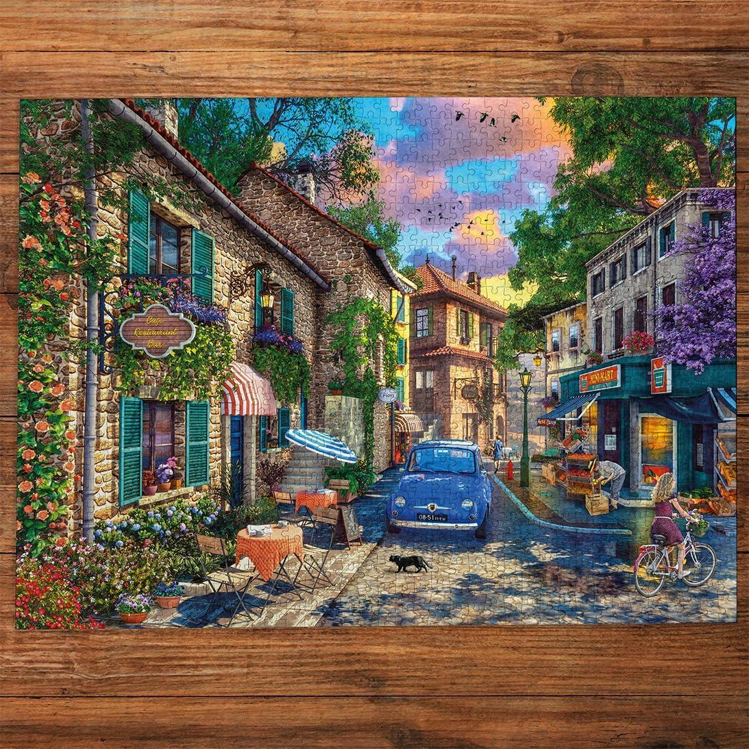 Gibsons Morning in the Med | 500XL Piece Jigsaw Puzzle Extra Large Piece Jigsaw | Mediterranean Jigsaw | Sustainable Puzzle