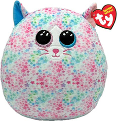 TY Emma Cat Squish a Boo 10 Inches - Squishy Beanies for Kids, Baby Soft Plush Toys