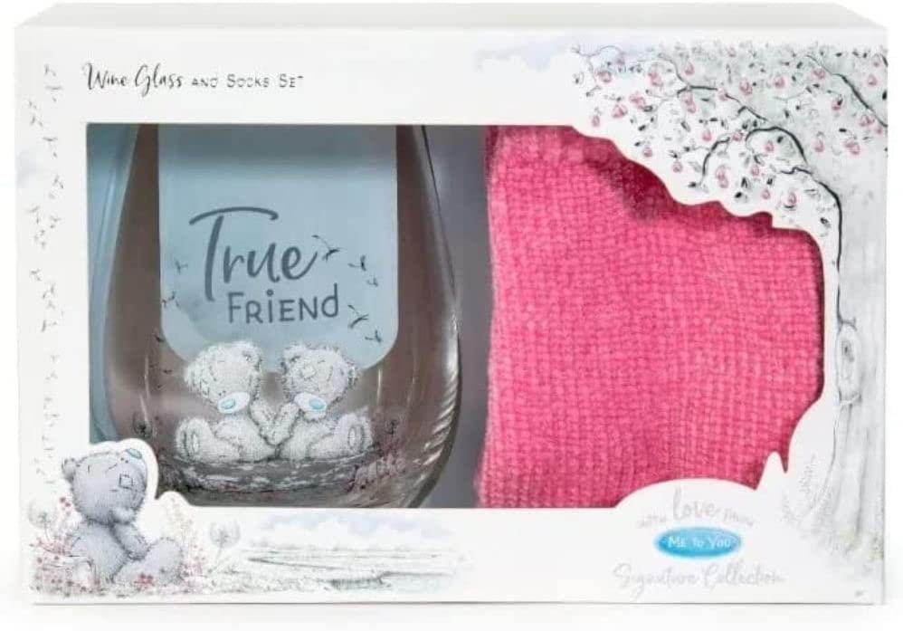 Friend stemless glass and sock set