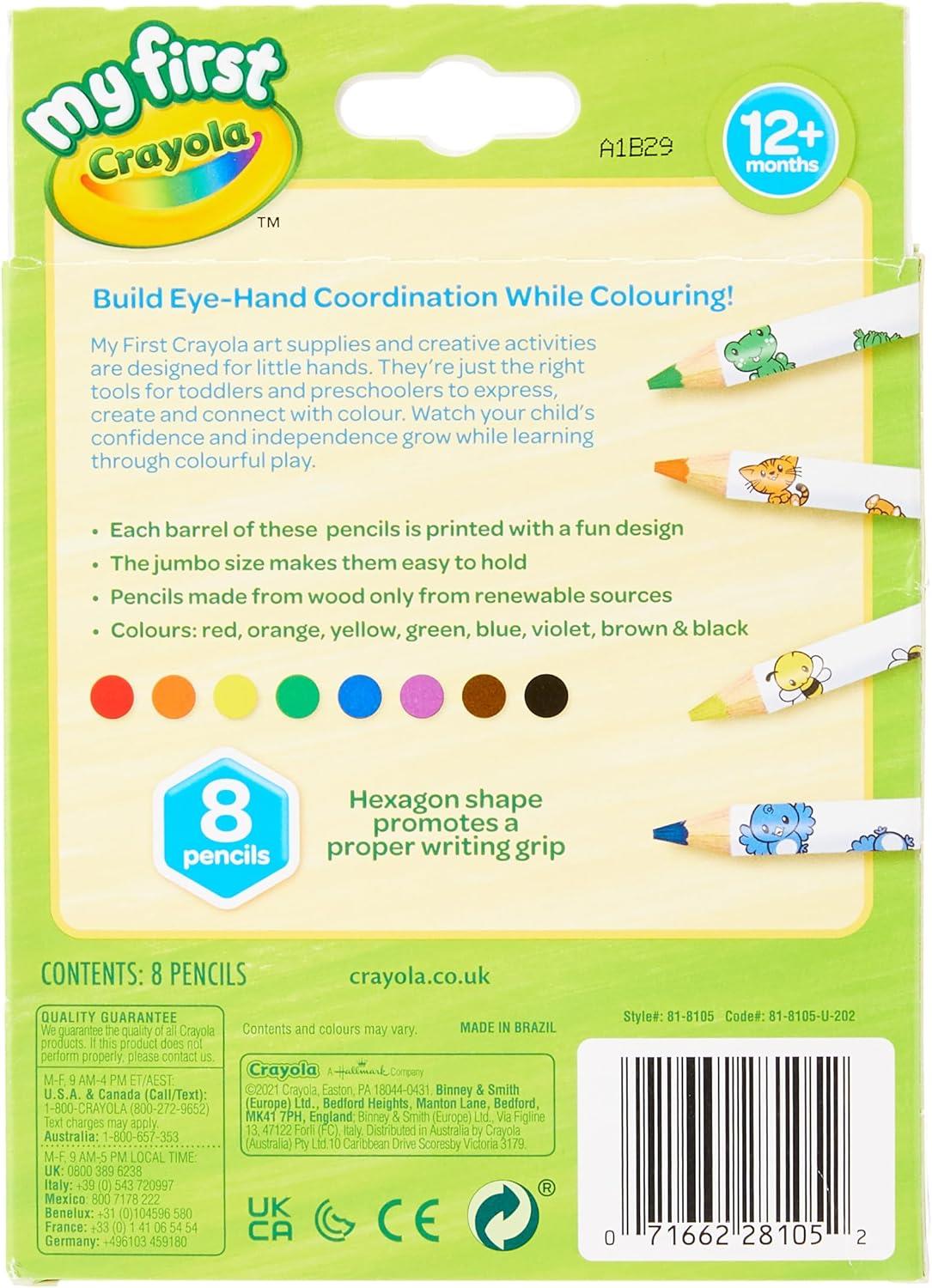 8 JUMBO COLOUR PENCILS