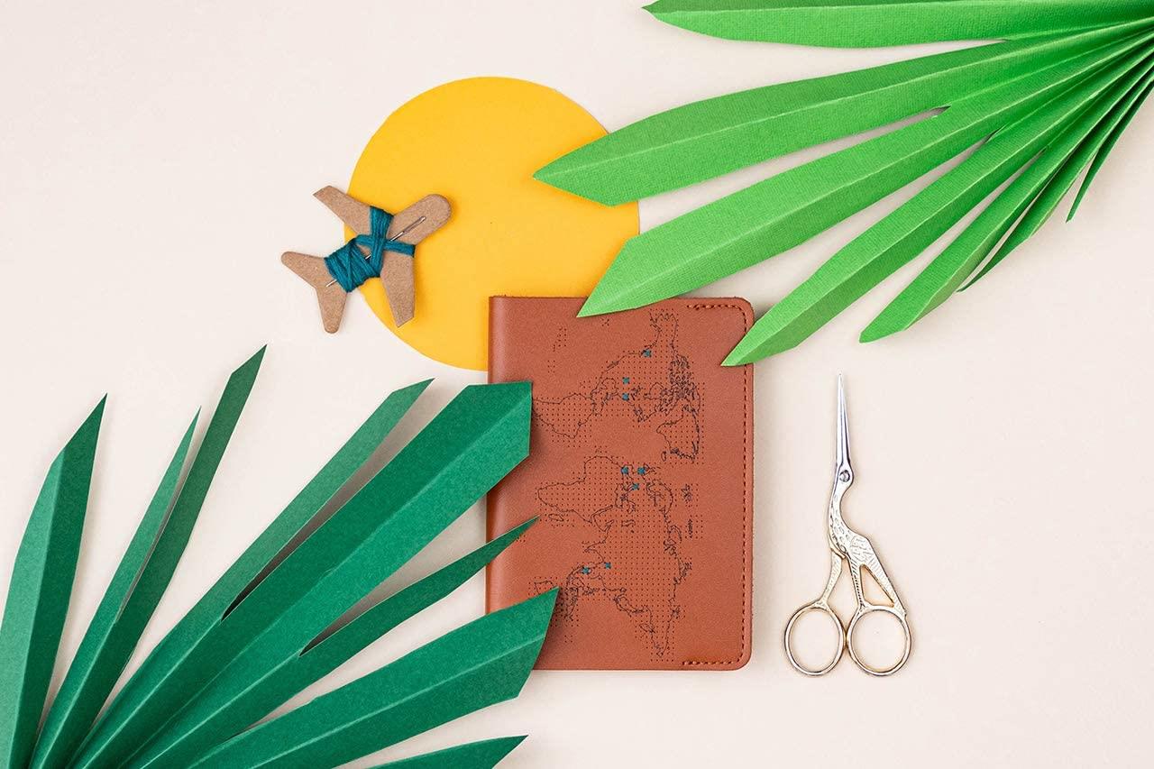 Stitch Passport Cover - Brown
