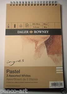 INGRES 3 PASTEL WHITES SPIRAL 9X6 160G 24SH"