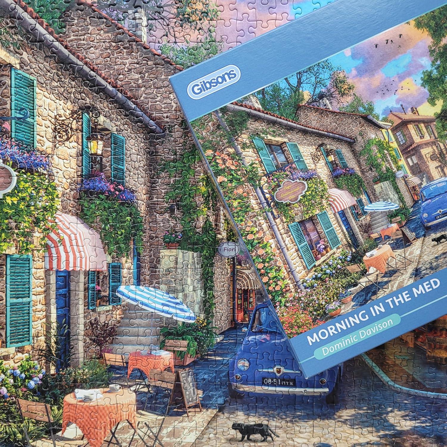 Morning in the Med | Gibsons Games 1000 Piece Jigsaw Puzzle | Mediterranean Theme