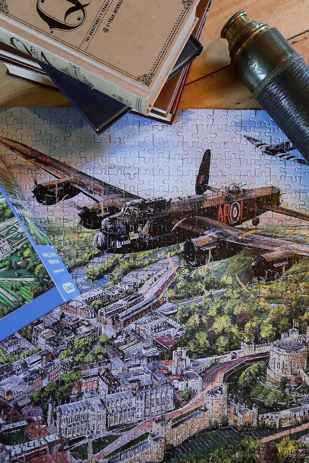Gibsons Wings Over Windsor 1000 Piece Jigsaw Puzzle Military Warplanes Artwork Sustainable Jigsaw Puzzle for Adults Teens | Premium 100% Recycled Board | Great Gift | Gibsons Games