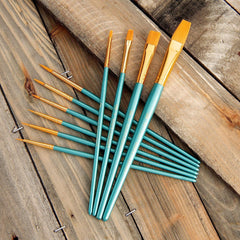 10 PIECE GOLD TAKLON BRUSH SET