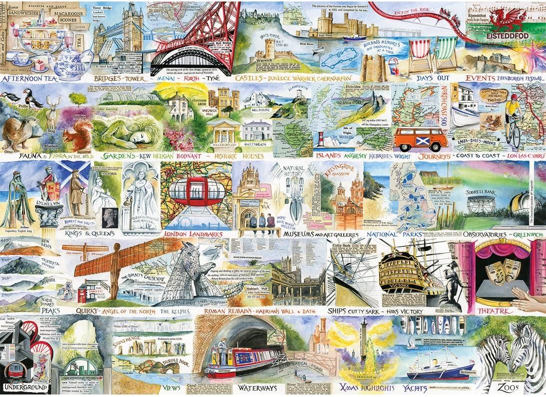 Gibsons British & Brilliant 1000 Piece Jigsaw Puzzle for Adults Beautiful Colourful Artwork by Val Goldfinch