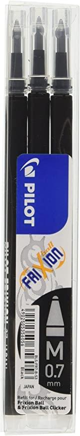 FRIXION PEN REFIL 0.7 BLACK PACK OF 3