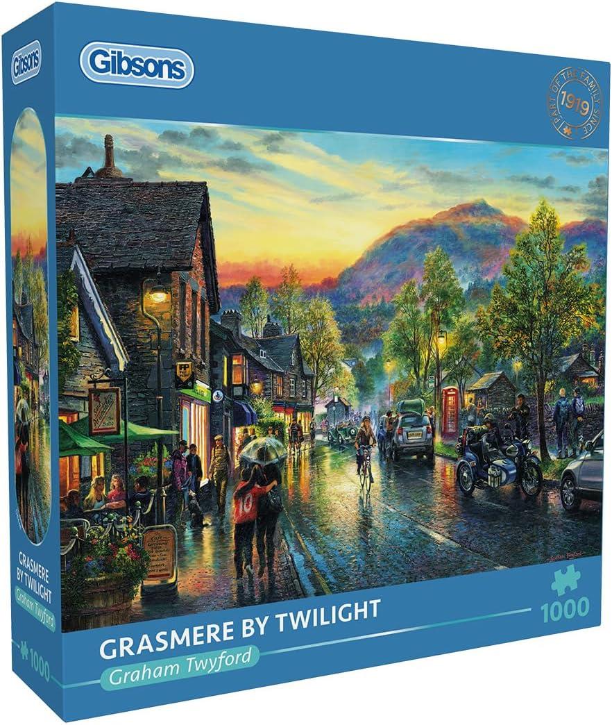 Gibsons 1000 Piece Puzzle for Adults Grasmere by Twilight Jigsaw Lake District Countryside Scene
