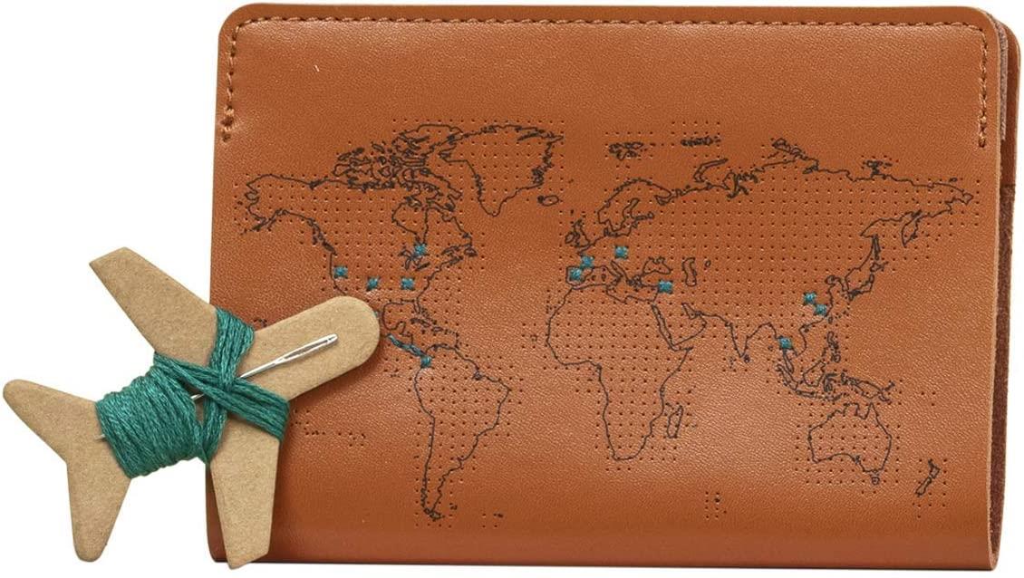Stitch Passport Cover - Brown
