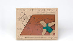 Stitch Passport Cover - Brown