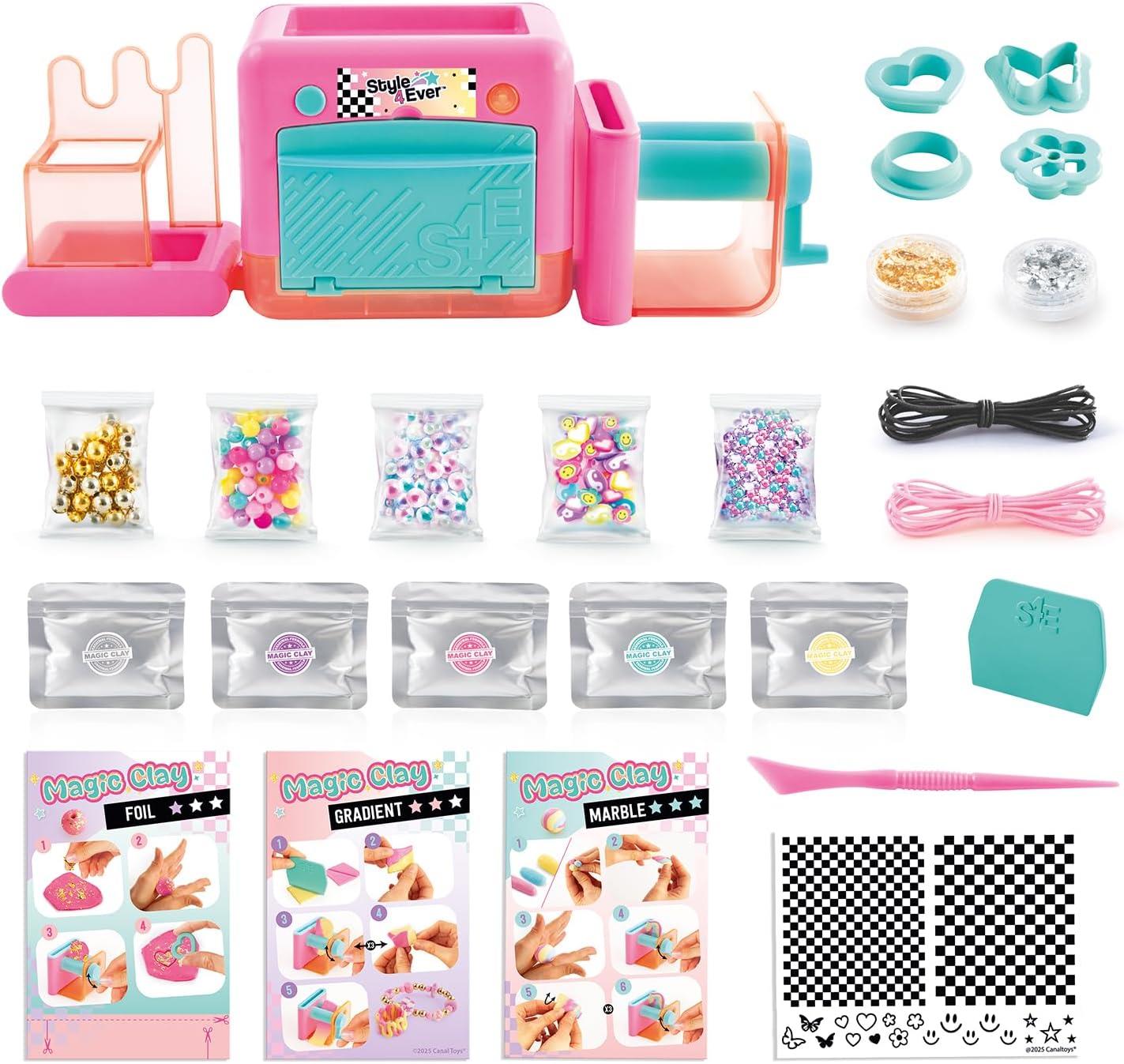 Style 4 Ever Magic Clay Jewellery Maker – Quick-Curing Clay Jewellery Kit for Kids Aged 8+ – Bake Creations in Under 3 Minutes with Safe Oven – Includes Gems & Tools to Make 20+ Pieces