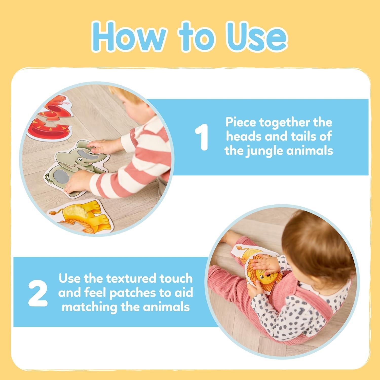 Orchard Toys Match and Feel Puzzles for Toddlers Aged 18 months+ Six Puzzles with Textures for Sensory Play
