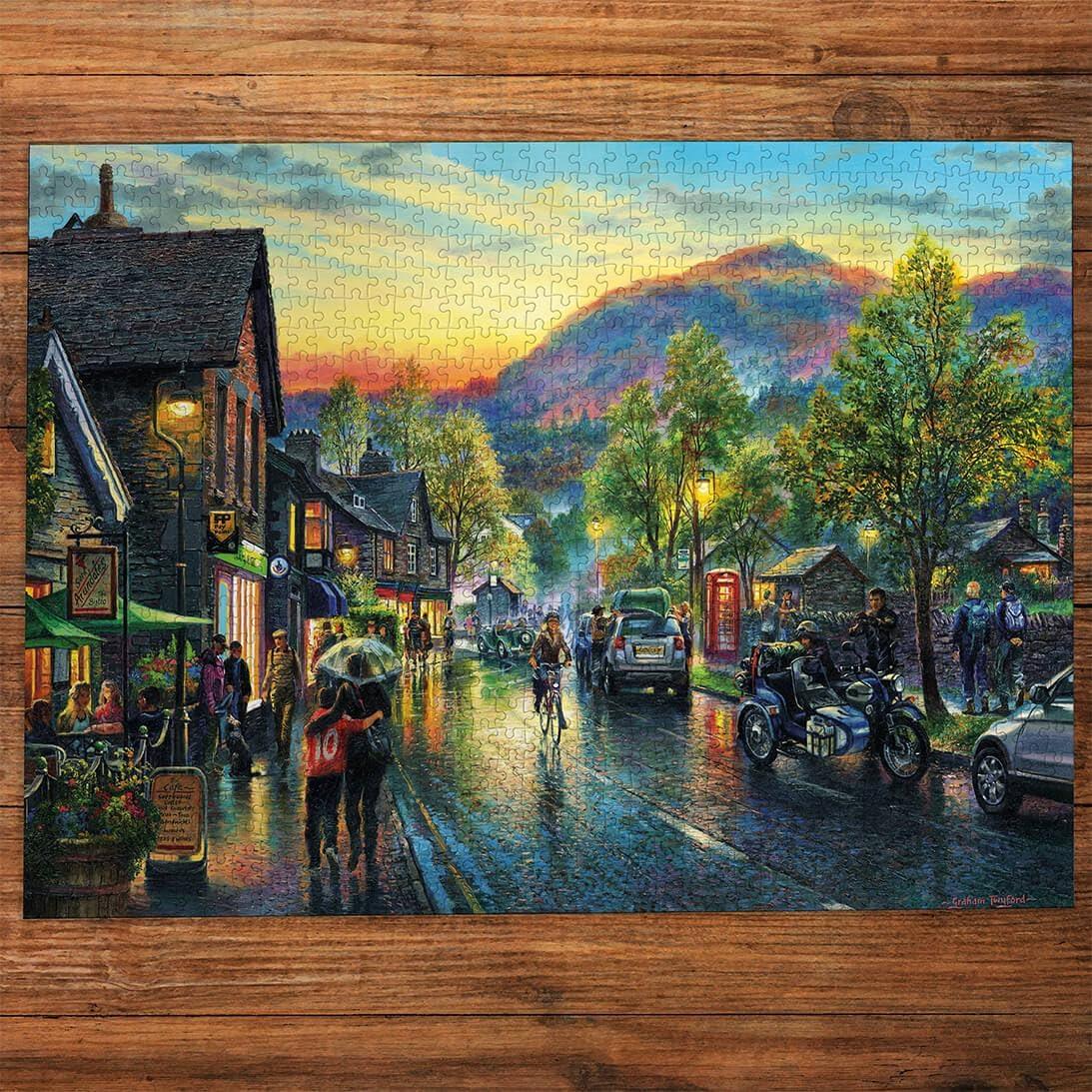 Gibsons 1000 Piece Puzzle for Adults Grasmere by Twilight Jigsaw Lake District Countryside Scene