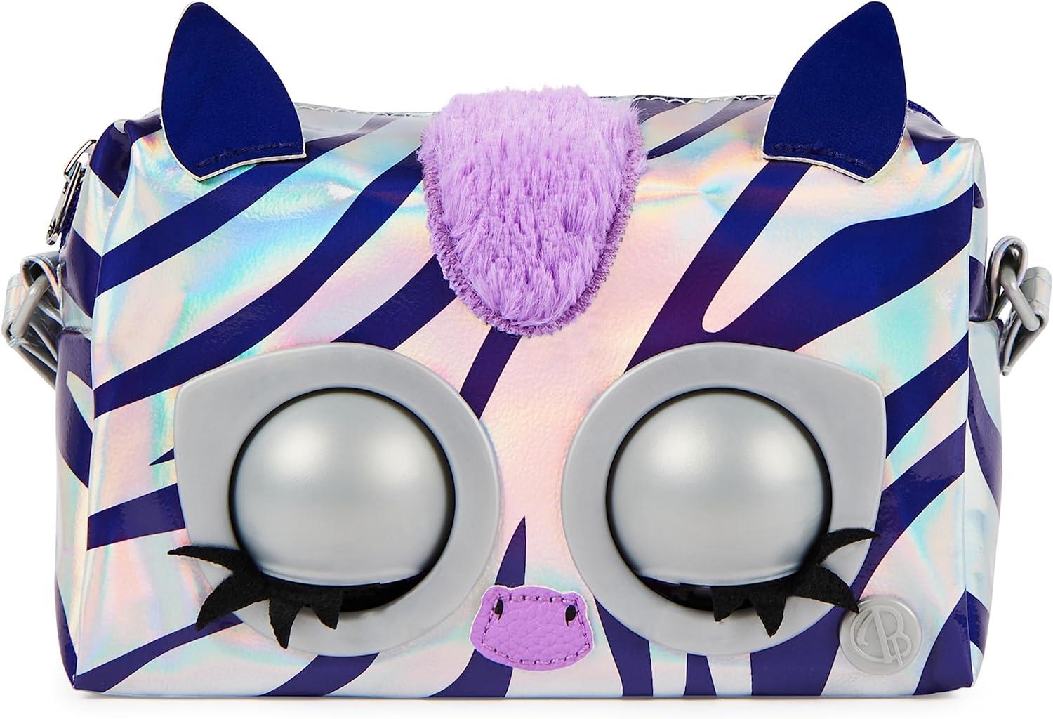 PURSE PETS METALLIC MAGIC ZEBRA SHOULDER BAG