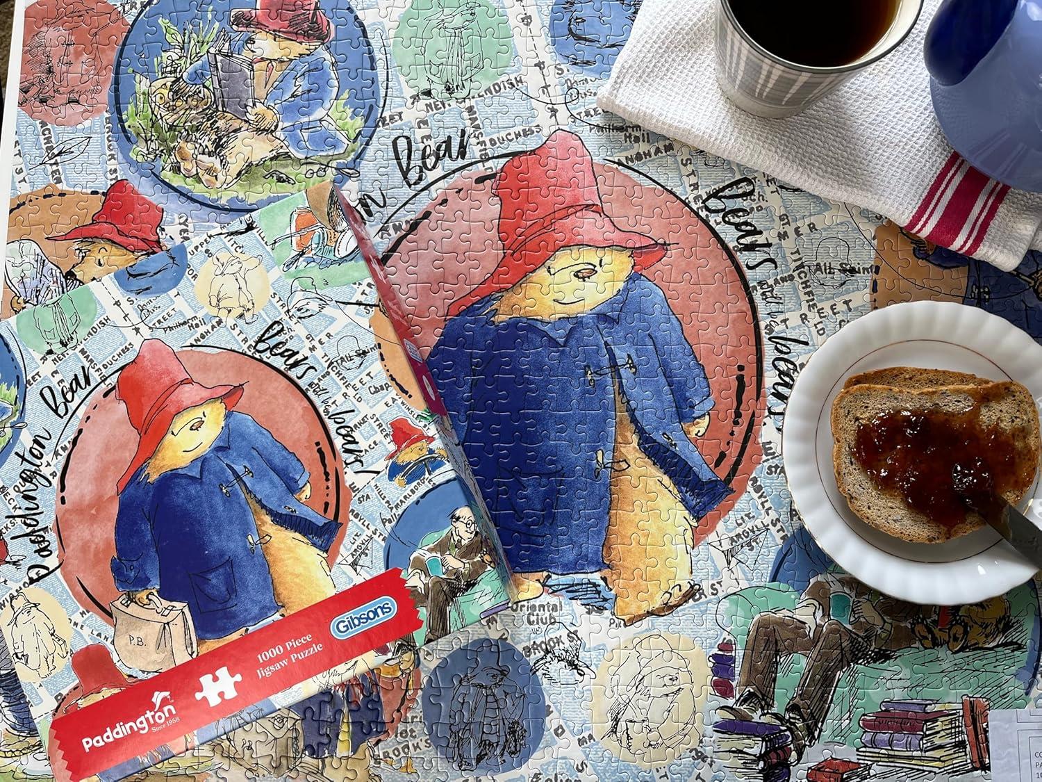 Gibsons Paddington Bear 1000 Piece Jigsaw Puzzle for Grown Ups | Favourite Classic Character Sustainable Family Jigsaw Premium