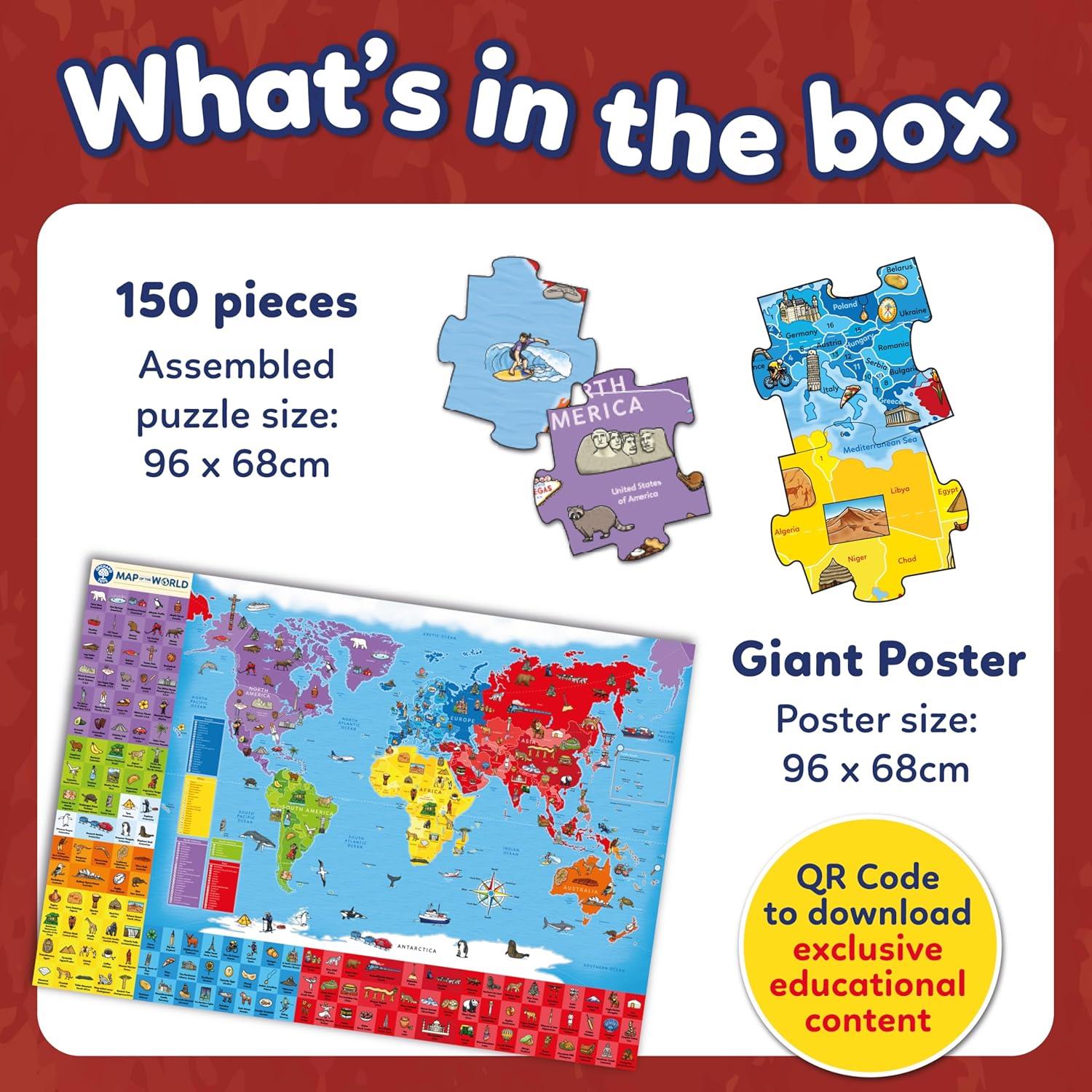 Orchard Toys Map of the World Jigsaw Puzzle, Educational.