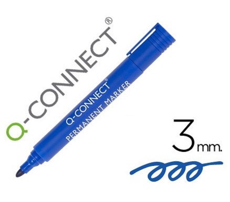 Q-CONNECT PERMANENT MARKER BLUE 2.3MM 9 Pieces