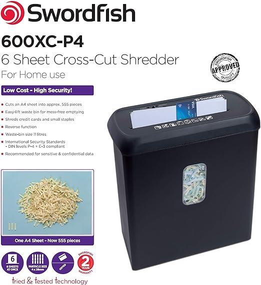 SHREDDER 600XC P4 CROSS CUT 6 SHEET