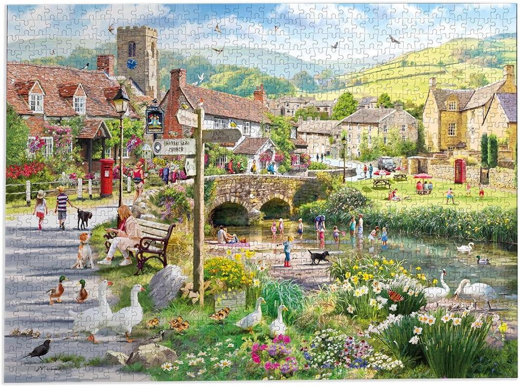 Gibsons Puddle Ducks & Paddling 1000 Piece Jigsaw Puzzle Nostalgic Beautiful Colourful Artwork Sustainable Puzzle