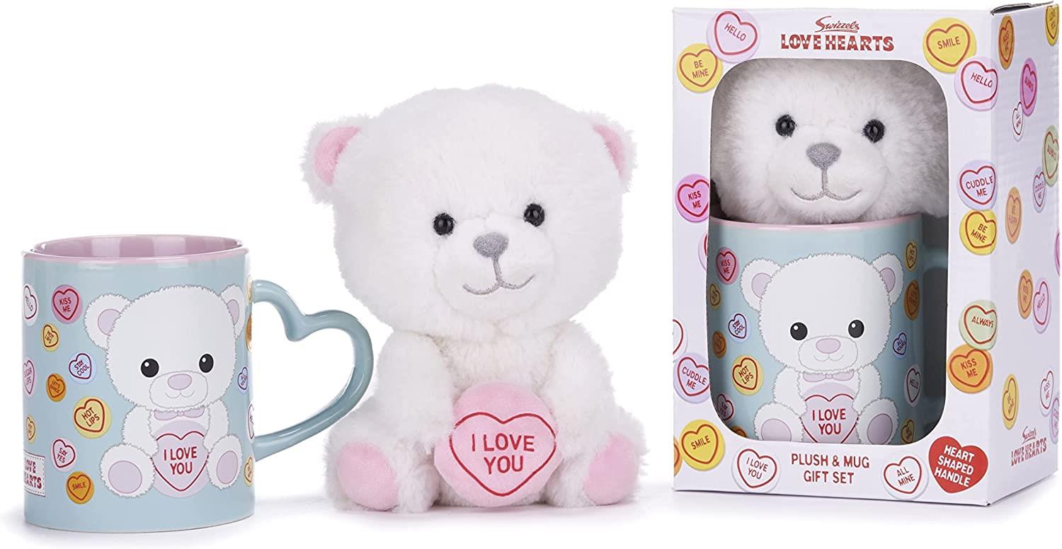 LOVE HEARTS I LOVE YOU BEAR MUG AND PLUSH GIFT SET