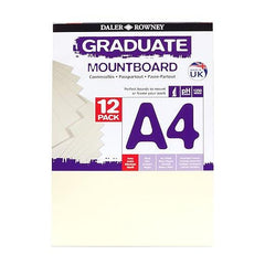 A4 GRADUATE MOUNTBOARD 12 PACK IVORY
