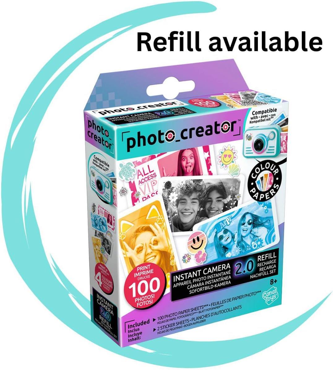 Photo Creator Instant Print Camera 2.0 – Real Photo Paper, 3″ Touchscreen & Built-In Flash with Ring Light – Print Instantly with No Ink Needed – Includes 100 Photos, SD Card & More, Ages 6+