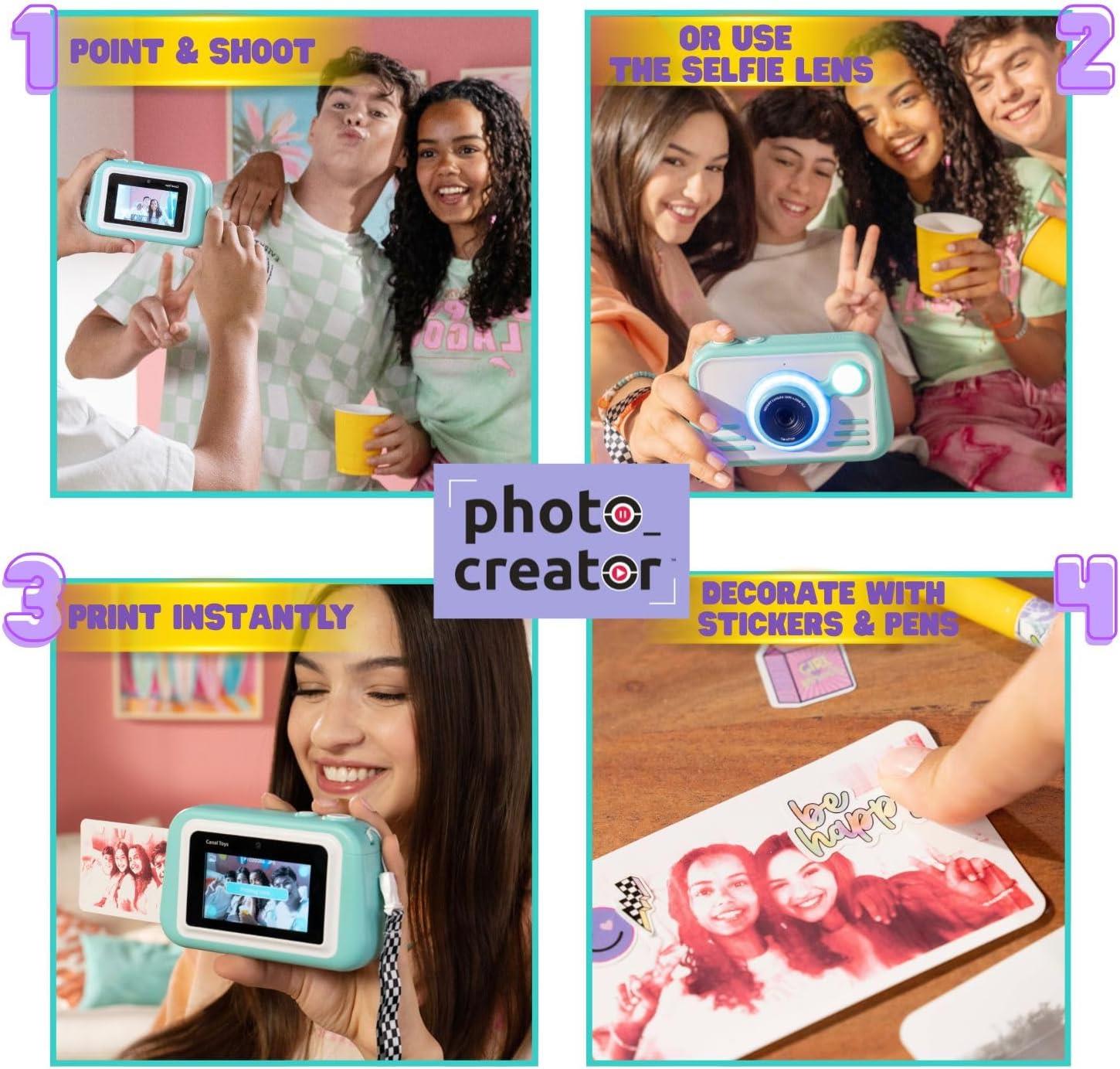 Photo Creator Instant Print Camera 2.0 – Real Photo Paper, 3″ Touchscreen & Built-In Flash with Ring Light – Print Instantly with No Ink Needed – Includes 100 Photos, SD Card & More, Ages 6+