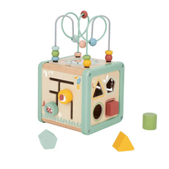 Wooden Play Cube, Puzzles, Shapes and Colours for 18 Months+